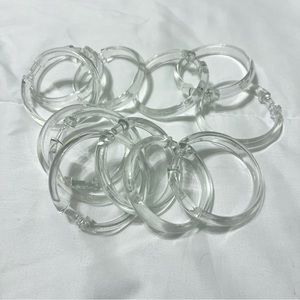 Clear Plastic Shower Curtain Rings Set of 12